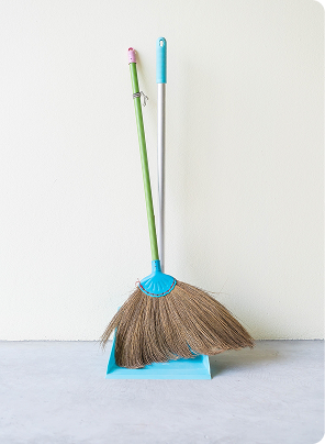 Cleaning professional with equipment